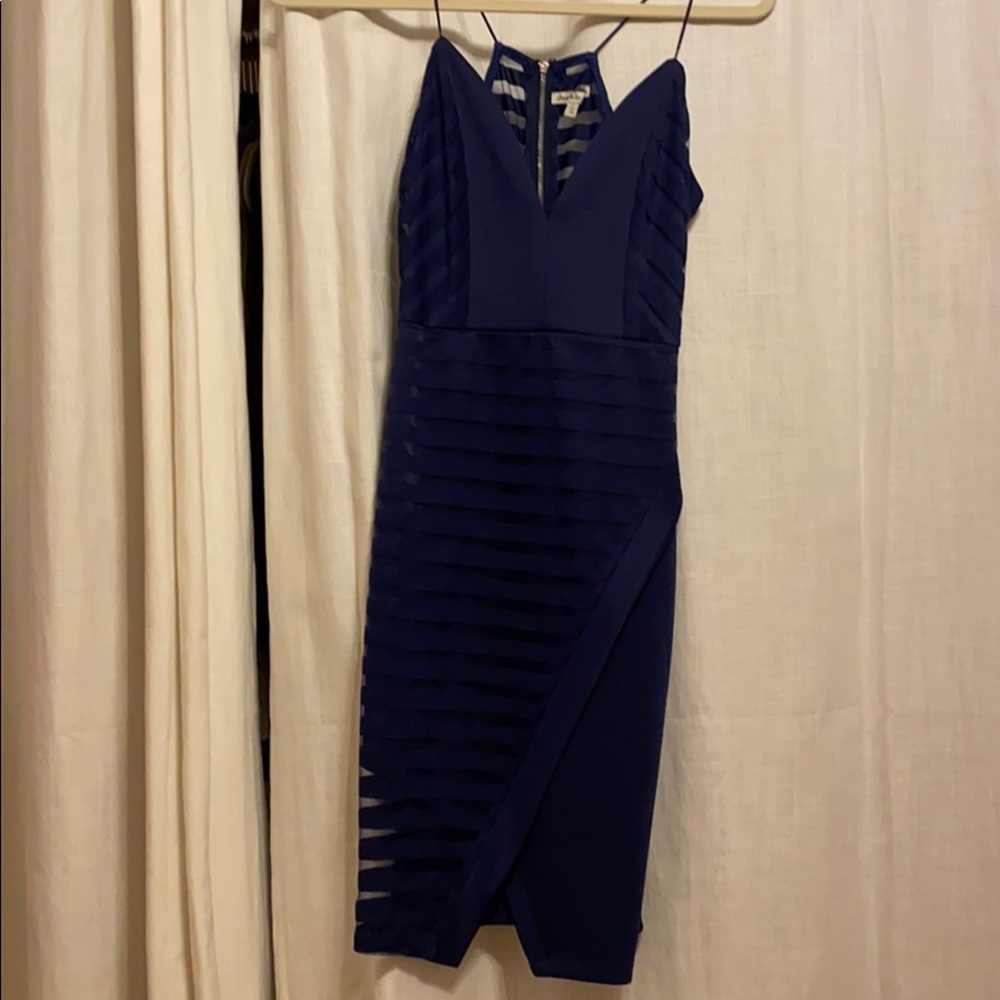 Navy form fitting dress